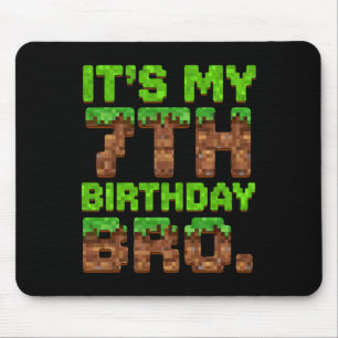 Tapis De Souris C'est mon 7e anniversaire frangin jeu pixel funny 