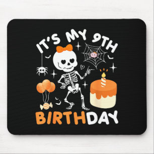 Tapis De Souris C'est mon 9e anniversaire Drôle d'Halloween squele