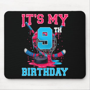 Tapis De Souris C'est mon 9e anniversaire Hockey 9 ans Crème glacé