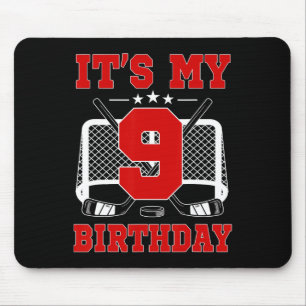 Tapis De Souris C'est mon 9e anniversaire Thème de hockey sur glac