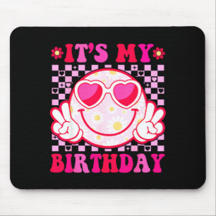 Tapis De Souris C'est mon anniversaire visage souriant groovy femm