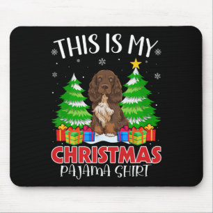Tapis De Souris C'Est Mon Jour De Noël Pajama Field Spaniel Dog Xm