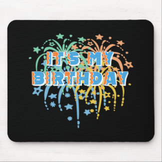 Tapis De Souris C'est mon joyeux anniversaire Unisex Fireworks col