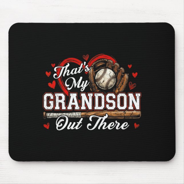 Tapis De Souris C'est mon petit-fils là-bas femmes baseball grand- (Devant)