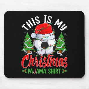 Tapis De Souris C'Est Mon Pyjama Chemise De Noël Soccer Santa Hat