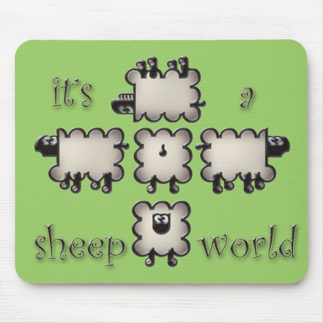Tapis De Souris c'est un monde de moutons (Devant)