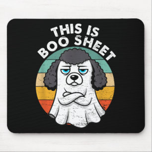 Tapis De Souris C'est une feuille de Boo Chien Caniche Noir Hallow