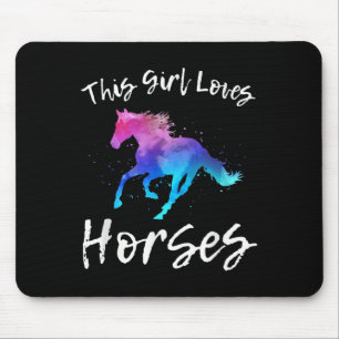 Tapis De Souris Cette Fille Aime Les Chevaux Drôle Equestre Rider