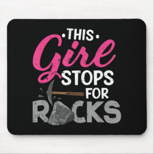 Tapis De Souris Cette Fille S'Arrête Pour Rocks Rock Collector Geo