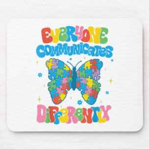 Tapis De Souris Chacun communique une Sensibilisation sur l'autism