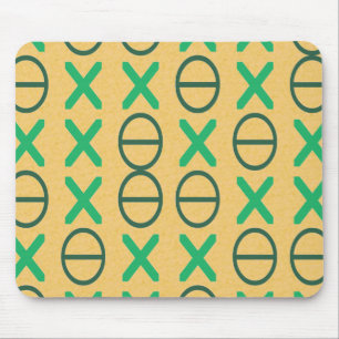 Tapis De Souris Chaînes de symboles géométriques Vert