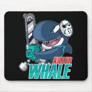 Tapis De Souris Chainsaw Killer Whale Costume Amusant Orca Hallowe