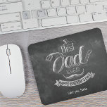 Tapis De Souris Chalkboard Best Dad Ever Father's Day Personalized<br><div class="desc">Classic black and white chalkboard written "Best Dad Ever" "Happy Father's Dad" with a top hat and a mustache with your name mouse pad.</div>