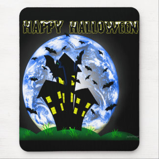 Tapis De Souris Chambre hantée déplaisante heureuse Mousepad de