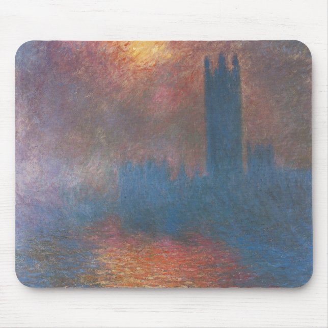 Tapis De Souris Chambres du Parlement, Londres par Claude Monet (Devant)