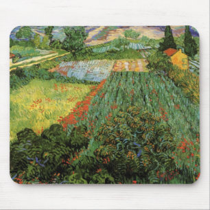 Tapis De Souris Champ avec des pavots par Vincent van Gogh