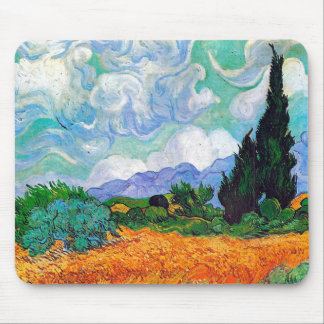 Tapis De Souris Champ blé avec Cypress Van Gogh Art