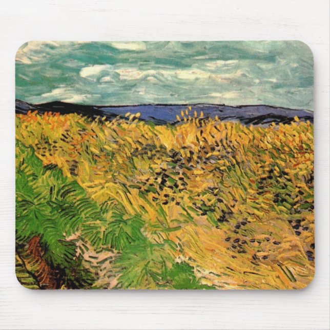 Tapis De Souris Champ de blé aux bleuets de Vincent van Gogh (Devant)