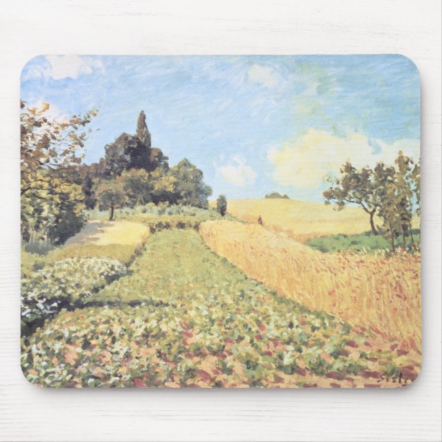 Tapis De Souris Champ de blé d'Alfred Sisley | (Devant)