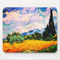 Champ de blé Vincent Van Gogh avec Cyprès