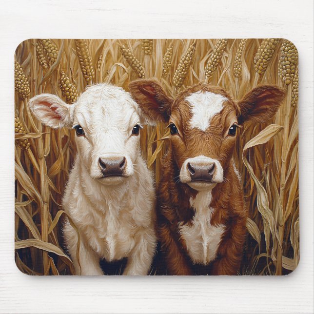 Tapis De Souris Champ de maïs de Vache mûre (Devant)