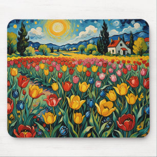 Tapis De Souris Champ de tulipes hollandais