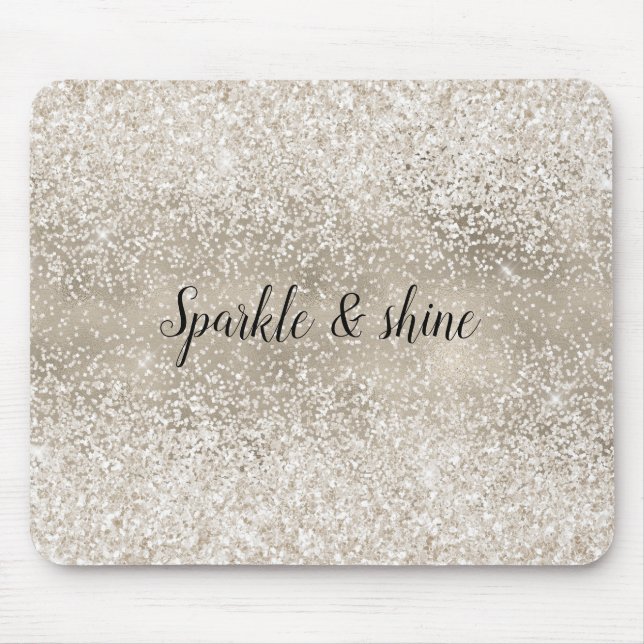 Tapis De Souris Champagne Gold White Glitzy Parties scintillant (Devant)