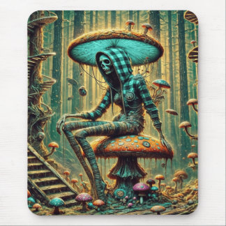 Tapis De Souris champignon cyberpunk squelette mousepad