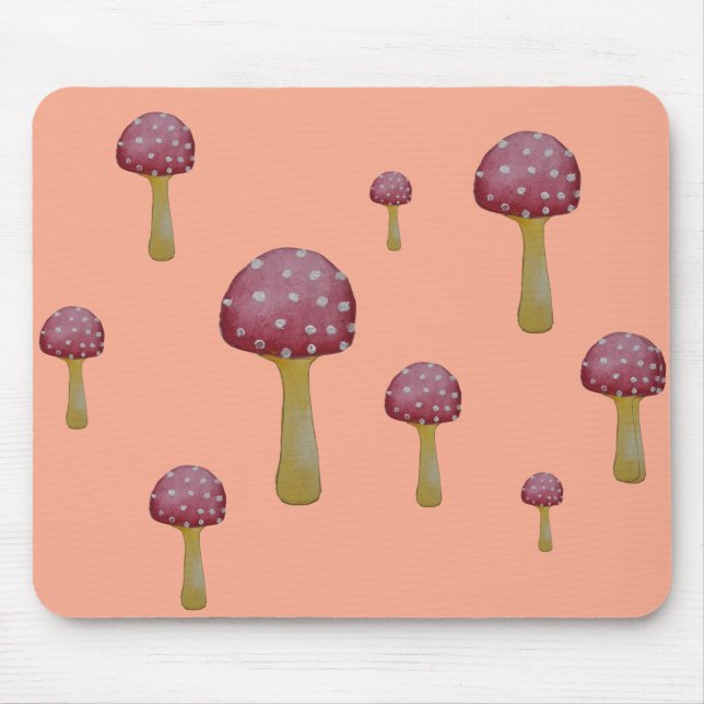 Tapis De Souris Champignons à taches rouges et blanches (Devant)