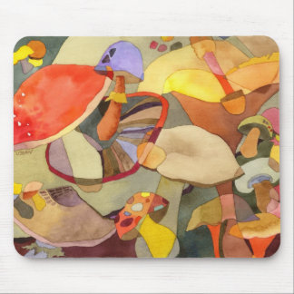 Tapis De Souris Champignons colorés d'aquarelle