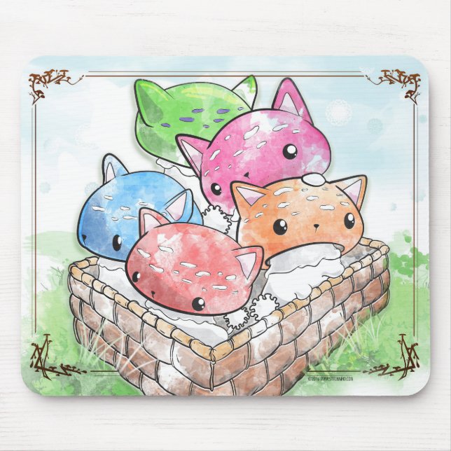 Tapis De Souris Champignons mignons de chat de Mewshroom Mousepad (Devant)