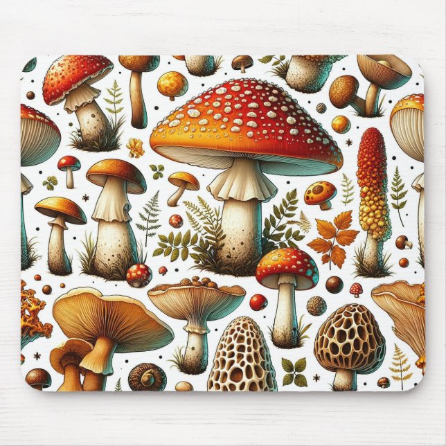 Tapis De Souris Champignons Sauvages Fantaisistes (Devant)
