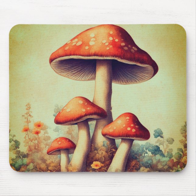 Tapis De Souris Champignons vintages (Devant)