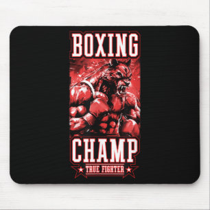 Tapis De Souris Champion de boxe loup _ Motivation de boxeur comba
