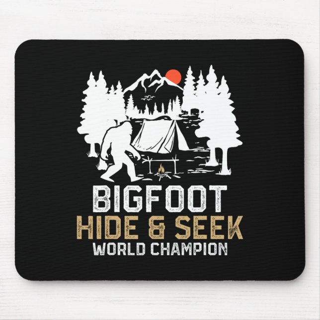 Tapis De Souris Champion du Monde de Cache-Cache de Bigfoot Drôle  (Devant)