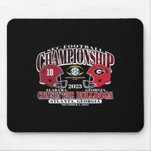 Tapis De Souris Championnat 2023 Alabama V Georgia Football Noir