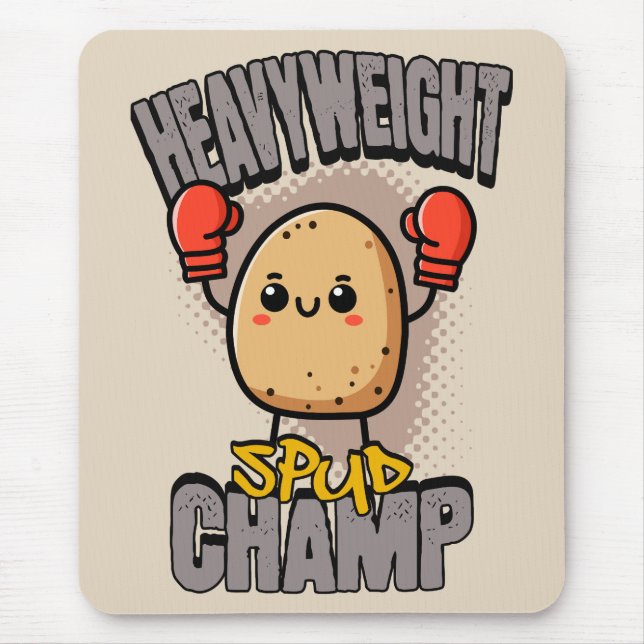 Tapis De Souris Championnat de boxe de pomme de terre poids lourd  (Devant)