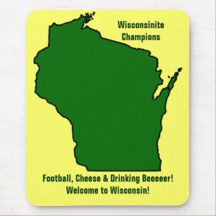 Tapis De Souris Champions du Wisconsinite Football, Fromage et Biè