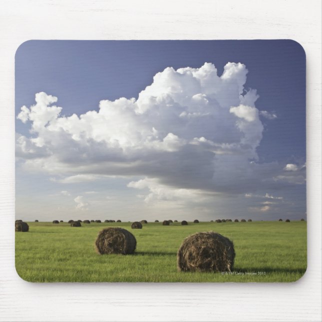 Tapis De Souris Champs de récolte avec des nuages de tempête, (Devant)