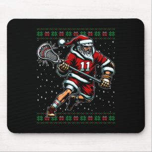 Tapis De Souris Chandail de Noël moche père Noël Lacrosse