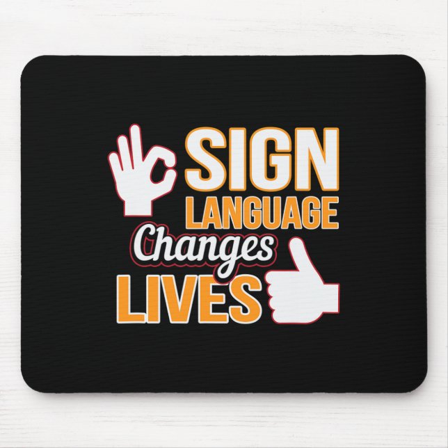 Tapis De Souris Changements de langue des signes Vit ASL Interprèt (Devant)