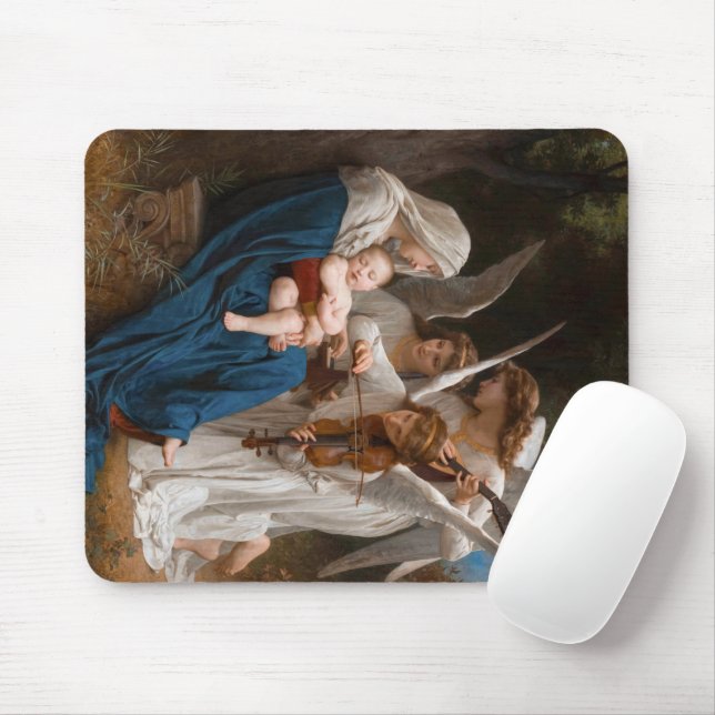 Tapis De Souris Chanson des anges de William-Adolphe Bouguereau (Avec souris)