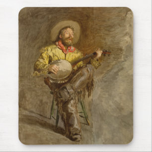 Tapis De Souris Chanter Espagnol Cowboy à Banjo jouer à la chanson