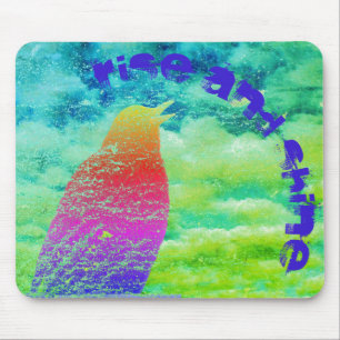 Tapis De Souris Chanter Rainbow Bird avec votre texte