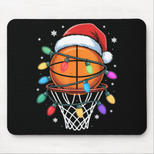 Tapis De Souris Chapeau de Noël Basketball Santa Basket-ball de No