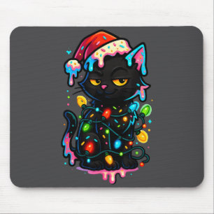 Tapis De Souris Chapeau de Père Noël à gouttes de glace de Noël de