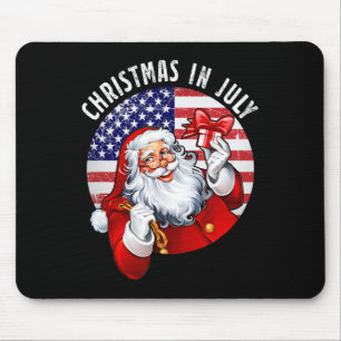 Tapis De Souris Chapeau de Père Noël Drapeau des États-Unis Fête d