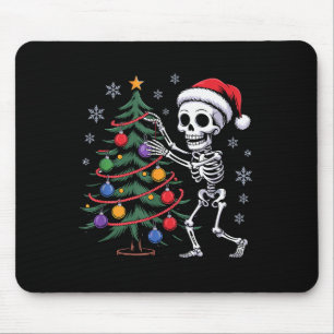 Tapis De Souris Chapeau de Père Noël squelette Arbre de Noël Noël