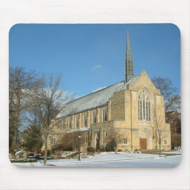 Tapis De Souris Chapelle Harbison en hiver au Grove City College (Devant)