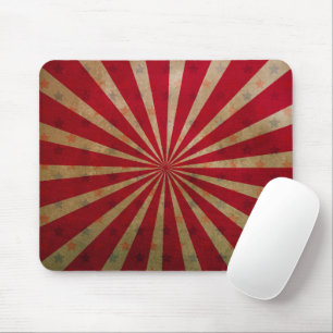 Tapis De Souris Chapiteau de Cirque Vintage Étoiles Lignes Rouges